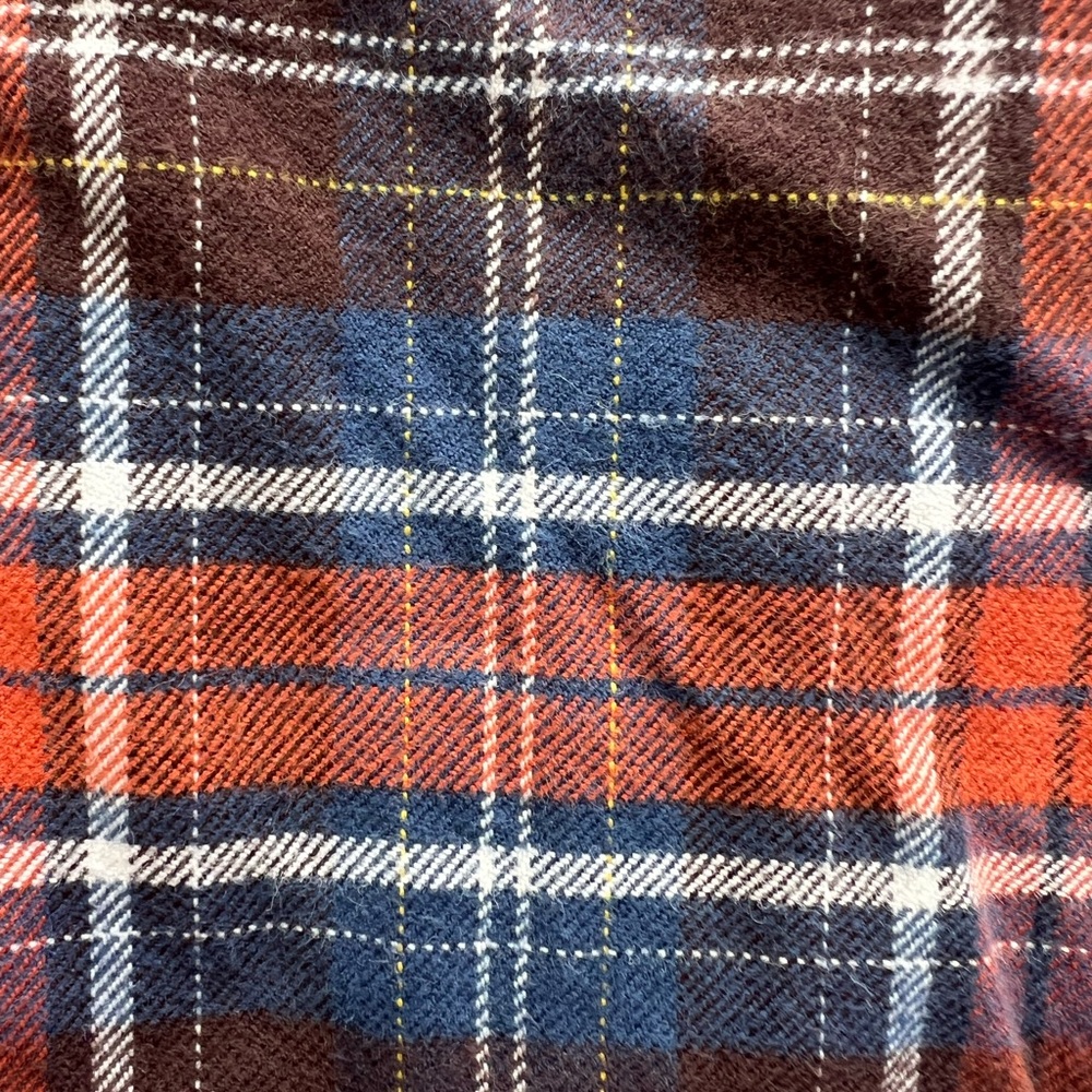 EDDIE BAUER Relaxed Fit Brown Plaid Tartan Flannel Button Down Shirt Mens Large - Picture 9 of 9